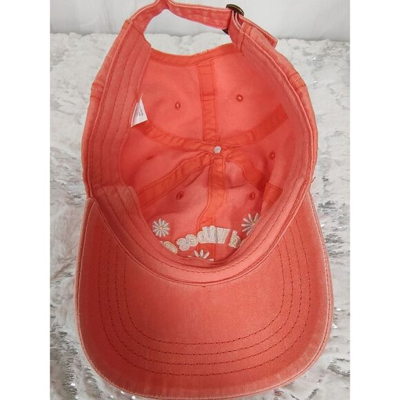 "Good Vibes Club" Orange Adjustable Hat - Picture 5 of 7